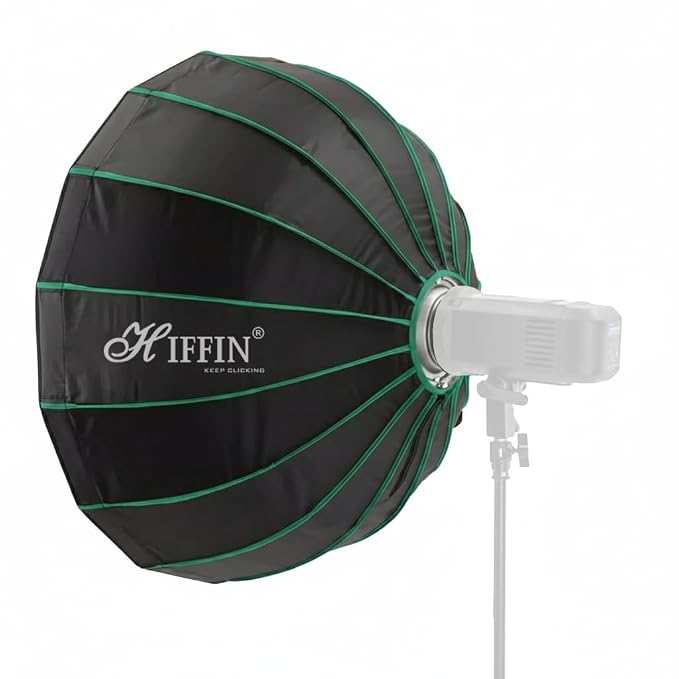 HIFFIN KL-85 (85cm) Octa Softbox with Bowens Mount, Quick Release Softbox Kit with Grid, 2 Diffusers & Beauty Dish for COB Lights & Bowens Mount Studio Flash