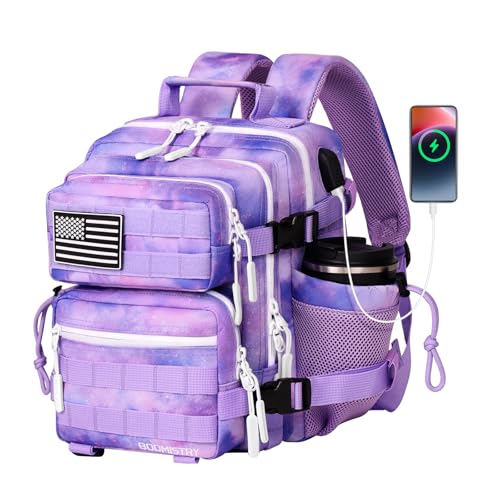 15L Mini Tactical Backpack Small Tactical Backpack for Women, Military Backpack for Gym, Hiking, Daily (Purple Nebula-15L)