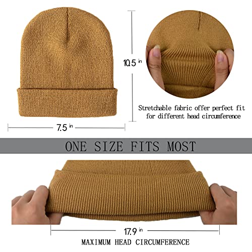 Image of ZOORON 1&2 Pack Beanie for Men Women Slouchy Beanie Hats Winter Knit Caps Soft Ski Hat Unisex