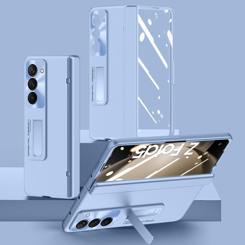Coque Samsung Galaxy Z Fold 5 luxe bleu nuit fine avec protection écran premium