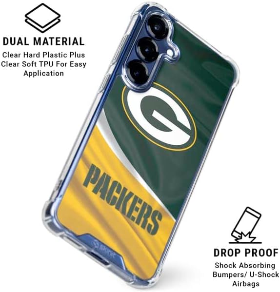 Skinit Clear Phone Case Compatible with Galaxy S25 Plus - Officially Licensed NFL Green Bay Packers Design