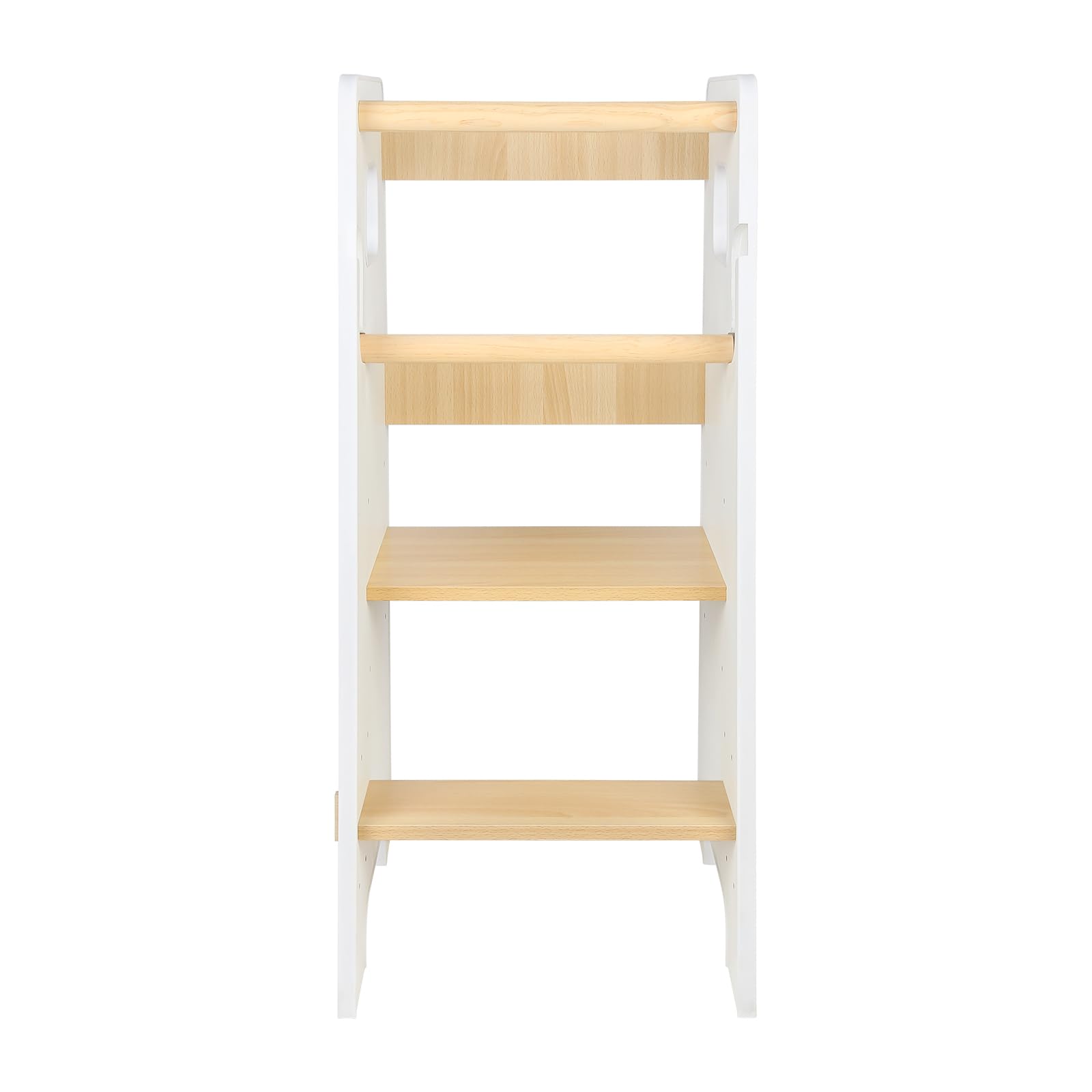 Beobachtungsturm für Kinder mit rutschfesten Streifen – Lernturm aus Holz höhenverstellbar – Montessori Hocker für Kinder Baby ab Ständer – 90 x 42 x 40 cm, Weiß