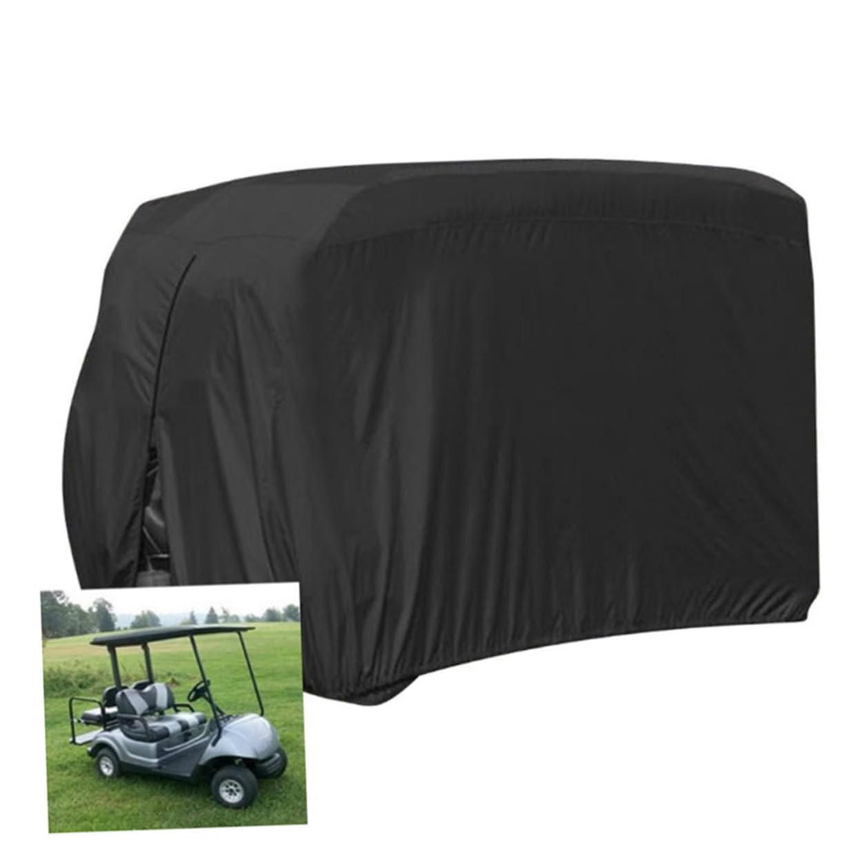 ifundom Cubierta Impermeable del Coche Carrito De Golf Coche Al Aire Cámping Cubrir Carros Lluvias Cubierta Impermeable del Carro Techo De La Cubierta del Carro Negro