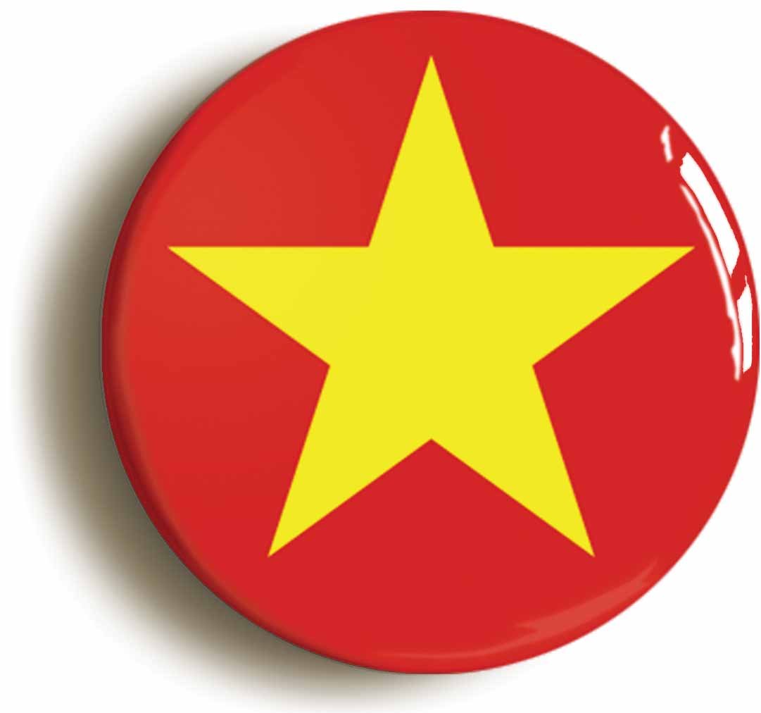 Vietnam National Flag Fridge Magnet (Circular 2inch / 50mm Diameter)