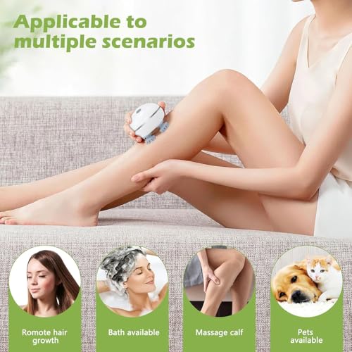 Image of Electric Scalp Massager | Rechargeable Head Massager for Scalp & Hair Growth | 96 Silicone Kneading Nodes for Stress Relief & Deep Cleaning | Waterproof Body Massage Machine | 4D Deep Kneading Massage Brush for Scalp |Body & Neck - Portable Hair Care Device