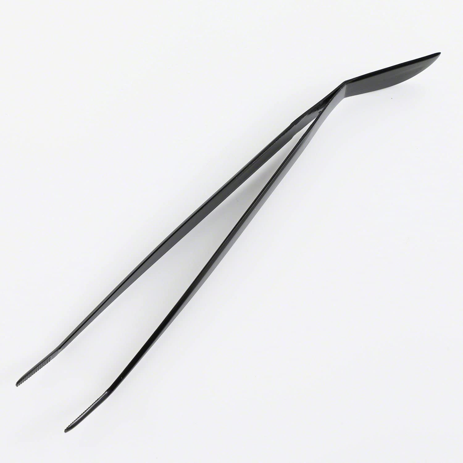Wazakura Pince Courbée avec Spatule pour Bonsaï 220 mm, FABRIQUÉE AU JAPON, Outil Japonais pour le Soin Quotidien, le Désherbage et l'Élimination des Feuilles, Acier Inoxydable, Revêtement noir