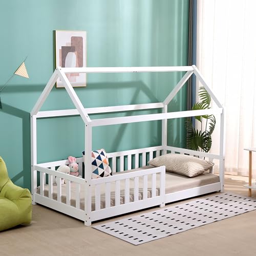 DONEWELL Kids House-Shaped Bed Frame - 90x190cm