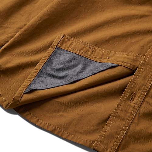 Lucky Brand Workwear Men's Long Sleeve Slub Canvas Work Shirt, Rusty Bronze, XX-Large
