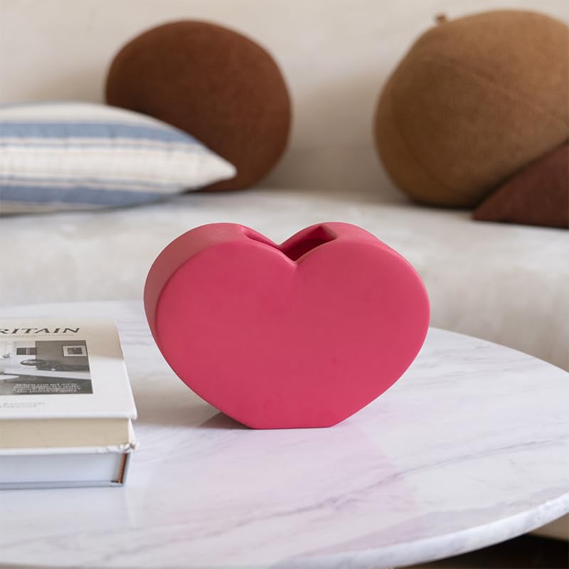 Amazon.co.jp: ハート型の花瓶 陶磁器 フラワーベース 生け花 水耕栽培