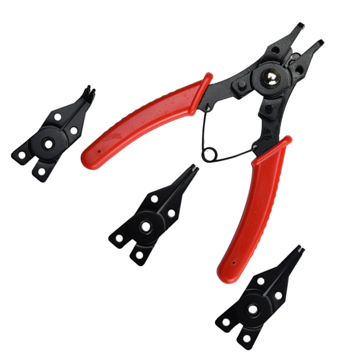 Alicates para anillos de retención con resorte fuerte y kit de puntas intercambiables portátil