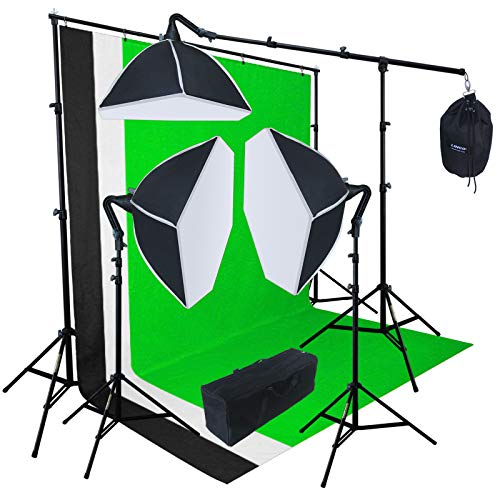 LINCO Lincostore Studio Photo Lighting 3 Backdrop Stand Muslin Kit AM131 – Morning Glory Softbox: No uninstalled Procss LINCO Lincostore Studio Photo Lighting 3 Backdrop Stand Muslin Kit AM131 – Morning Glory Softbox: No uninstalled Procss