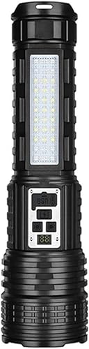XAUCY Linterna súper grande recargable LED flash luz de largo alcance antorcha zoom al aire libre con pantalla de alimentación digital