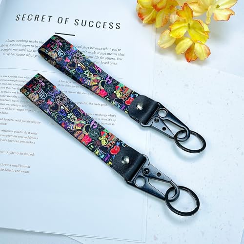 Image of 2Pcs Motorcycle Keychain Motorcycle Key Tag JDM Jet Tag Keychain Heavy Duty Wrist Lanyard Keychain for Car,Motorcycle