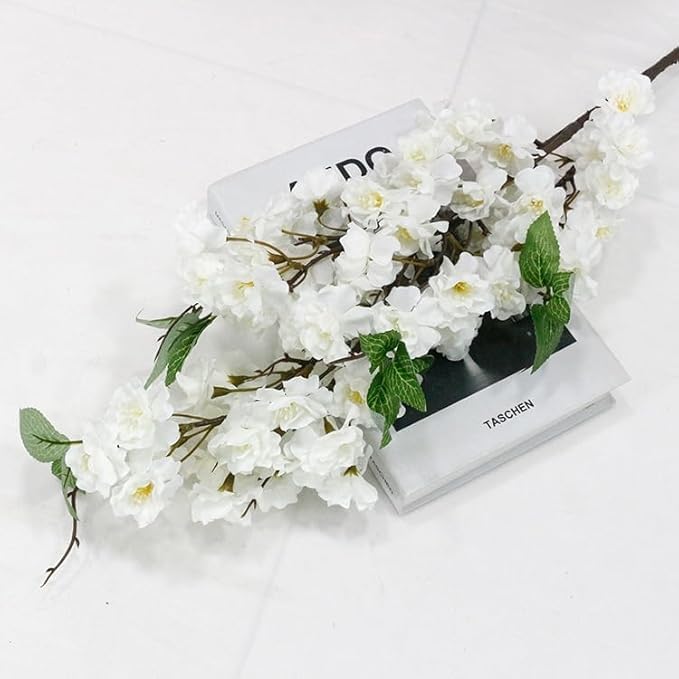Branches de cerisier artificielles blanches 94 cm JOSON pour vase haut