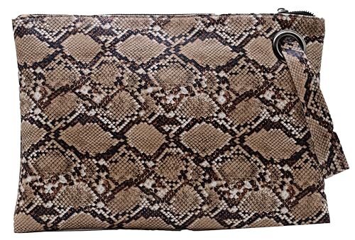 Image of Amaze Women's Oversized Envelope Clutch Purse, Large PU Leather Evening Bag with Wristlet Strap for Wedding & Party