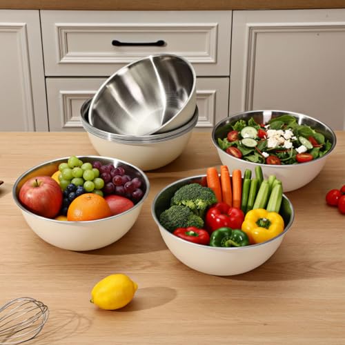 Juego de 12 tazones de acero inoxidable 2.2qt miniatura 6