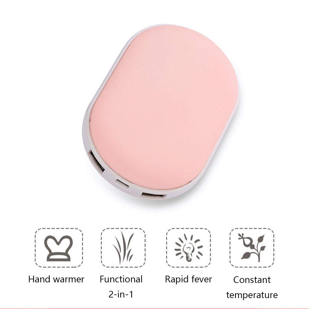 Scaldamani USB, Porte di Uscita Multiple, Scaldamani Tascabile Ricaricabile su Entrambi i Lati, Riutilizzabile, Power Bank Portatile ad Alta capacità da 7800 mAh, Verde