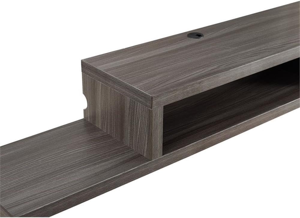 Martin Furniture Asymmetrical Wall Mounted Wood TV Console Entertainment Center 60-inch Gray