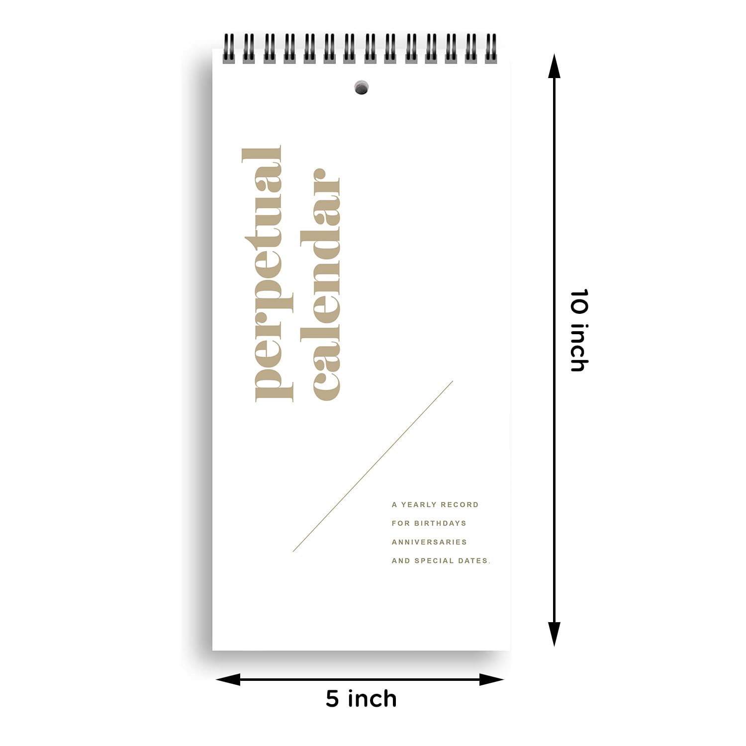 v2croft Perpetual Calendar, 5" x 10" Minimalist Special Event Reminder Calendar Book - Image 2
