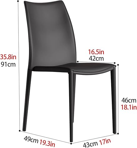 Miniatura 2 de Sillas de comedor de cocina, sillas de comedor apilables, silla de comedor tapizada de piel sintética, silla de hospitalidad con respaldo alto para