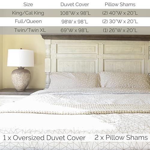 Southshore Fine Living, Inc. MF-DUV-1324AR-Q Geometric Print Duvet Cover, Queen Size/Full Size - Reversible Premium Full/Queen Bedding Set thumb #1