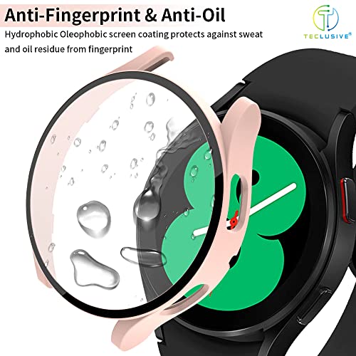 Image of T TECLUSIVE Slim Curved Protective Cover with Tempered Glass Compatible for Galaxy Watch 4 40mm | Shockproof 360 Degree Protection Case with Tempered Glass (40MM, Transparent)
