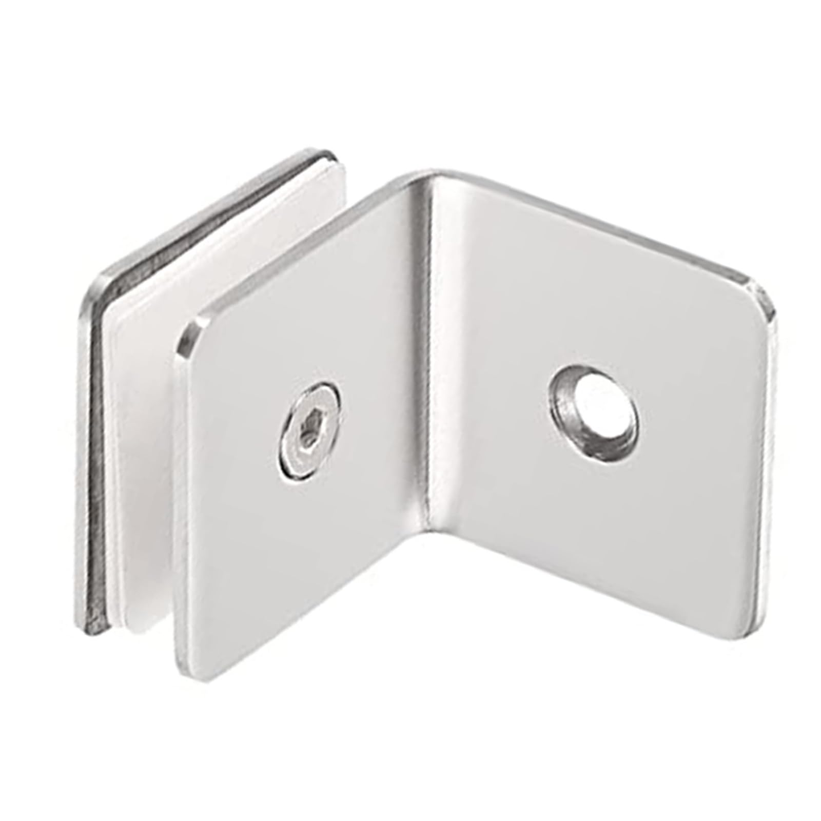 Wylqen Silver Glass Clamp 2Pcs Bathroom Installation Frameless Glass Clamps 304 Stainless Steel Clip Set Construction For Bathroom Cabinet Wine Rack