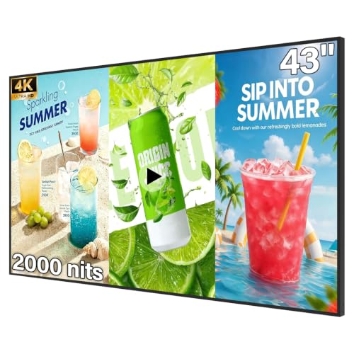Image of 43 inch Digital Signage, 4K UHD 2000nits Brightness Advertising Display