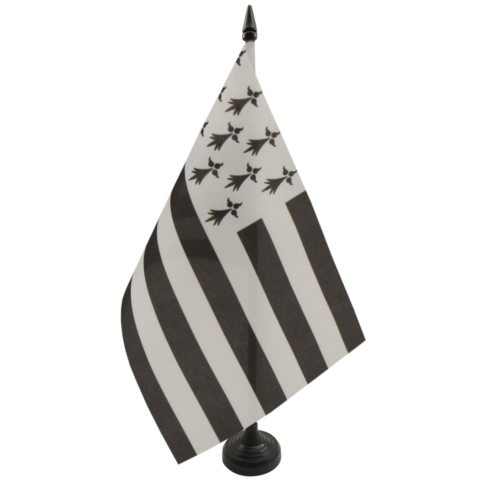 AZ FLAG Drapeau De Table Bretagne Alternatif 21x14 cm Petit Drapeau Breton De Bureau 100% Polyester
