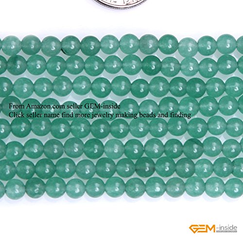 Gem-Inside Round Smooth Green Aventurine Jade At 15 Inches Size 4Mm For Diy Jewelry Making Gemstone Gem Round Loose Beads Findings Accessories #TOP1