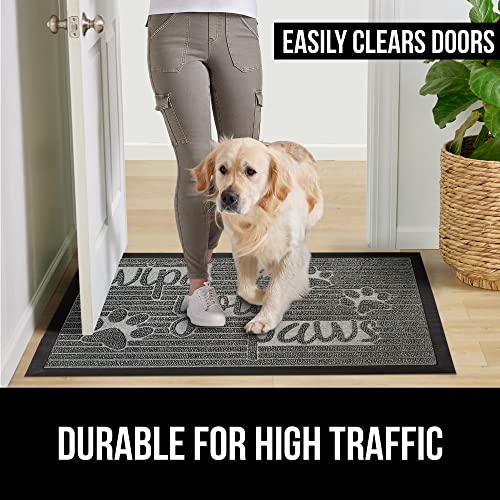 Gorilla Grip All-Season Weathermax Doormat, Durable Natural Rubber, Stain And Fade Resistant, Low Profile, Indoor Outdoor Door Mats, Easy Clean Patio Entrance Mat, 17X29, Stone Paws #TOP5