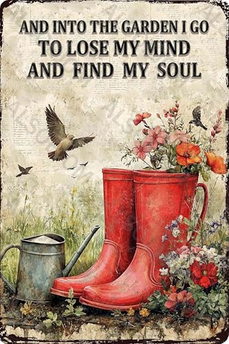 ALSOEJOM Garden Metal Sign And Into The Gardening I Go