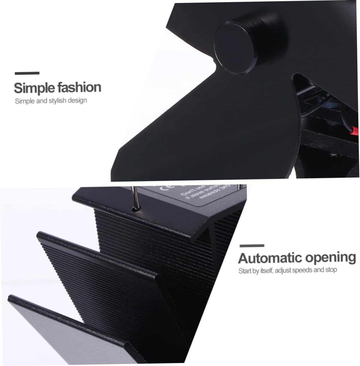 ERINGOGO Heat Powered Stove Fan 4 Vane Thermal Power Fan for Home Heating Supplies