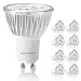 Warmoon GU10 LED Bulbs, 4W Daylight White, 6500K, 520lm, 110V, Not Dimmable Spotlight, 35W Halogen Bulbs Equivalent, 30 Degree Beam Angle, Standard Size LED Light Bulbs(Pack of 8)