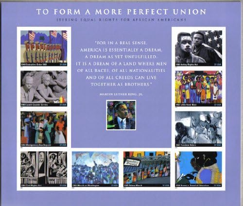 Post Office I Have A Dream ~ Equal Rights for African Americans ~ Black History ~ Black Heritage ~ Souvenir Sheet of 10 Stamps
