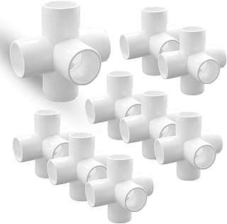 14PCS 5-Way PVC Fittings, 3/4Inch Elbow PVC Fitting SCH40 PVC Pipe Fitting Heavy Duty PVC Furniture Grade Fitting Connectors for Water Supplies Build PVC Furniture DIY Garden Shelf Greenhouse