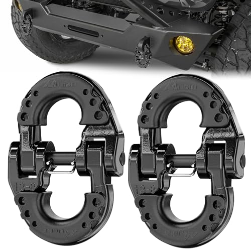 Nilight Safety Chain Connector Link 1/2In Tow Hitch Hammerlock Coupling Link 2 Pack Forged Steel Tow Chain Connector for Chain Link/Recovery Rope Link/Shackle 12000 lbs Load Limit Black