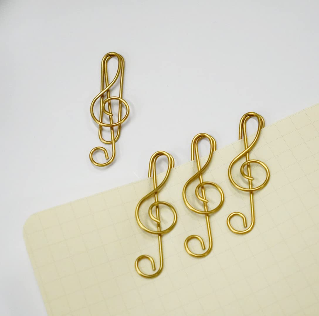 Gold Treble Clef Zem Clips Set of 20