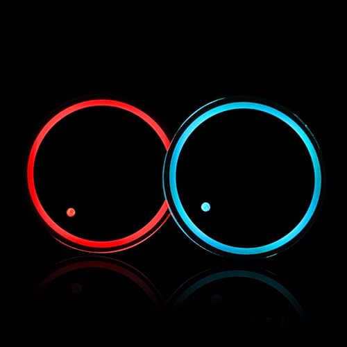 Fit Naruto - Posavasos con luces LED para colocar tazas, paquete de 2 unidades, 7 colores cambiantes, impermeables, con logotipo de Sharingan, luces