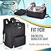 YOREPEK Backless Booster Car Seat Travel Bag Backpack for Airplane, Foldable Booster Car Seat Cover with Lauggage Strap, Compact Stroller Bag for Airplane Fits for Gb Pockit(All Black)