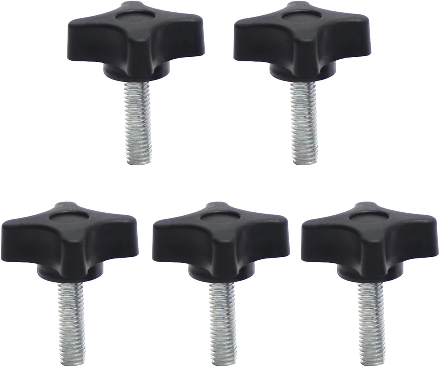 Yinpecly M10 Clamping Handle Knob Thread Replacement Tightening Screw Star Shape Screw on Knob for Machine Tools 5Pcs