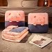 LIUJUAN Fundas De Cojín Almohada Edredón Almohada De Doble Propósito Oficina Siesta Manta Coche Multifuncional Plegable-45 × 45 Cm, Edredón 1,5 × 1,8 Metros_Cerdito