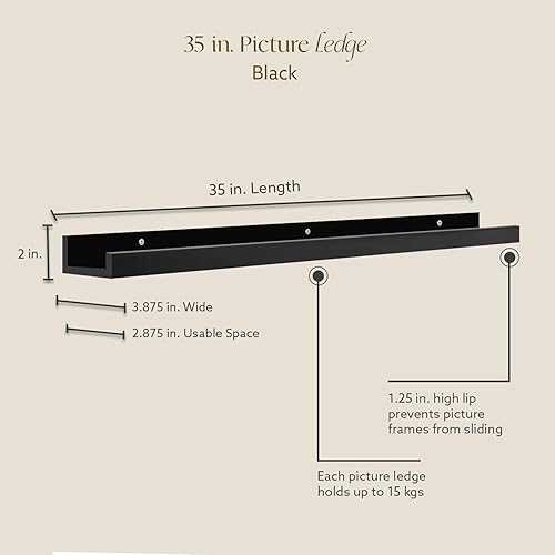 Miniatura 8 de Estante flotante de madera de pino blanco para pared, ideal para dormitorio, cocina, baño, oficina, fácil instalación, accesorios de montaje