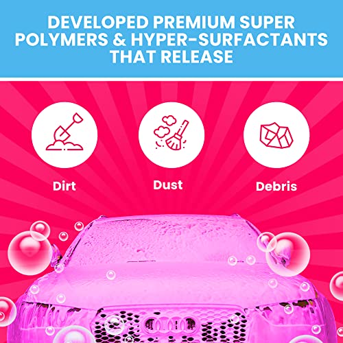 Wash On Wheels – Foam Cannon Soap + Wax, Car Wash Soap, Easy To Rinse Off Car Shampoo, Must-Have Car Exterior Care Products, Bubble Gum Foam Soap, 32 Ounces #TOP2