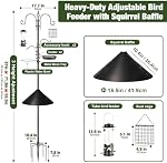 ERYTLLY Bird Feeders Bird Feeding Station Kit Bird Feeding Pole Wild Bird Feeder Hanging Kit with Squirrel Guard Baffle Suet Cage Tube Bird Feeder Planter Hanger Multi Feeder for Attracting Wild Birds