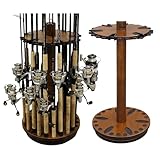 Rush Creek Creations Round Spinning 30 Fishing Rod Rack - No Tool Assembly - 360 Degree Rotation