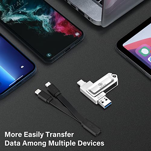 4 In 1 128Gb Auto Photo-Back-Up-Storage-Device-Stick For Iphone, Android Phones, Mac And Windows Computer Picture-Transfer-Stick For Iphone Usb Flash Drive Photos-And-Videos-Back-Up-Stick Memory Stick #TOP5