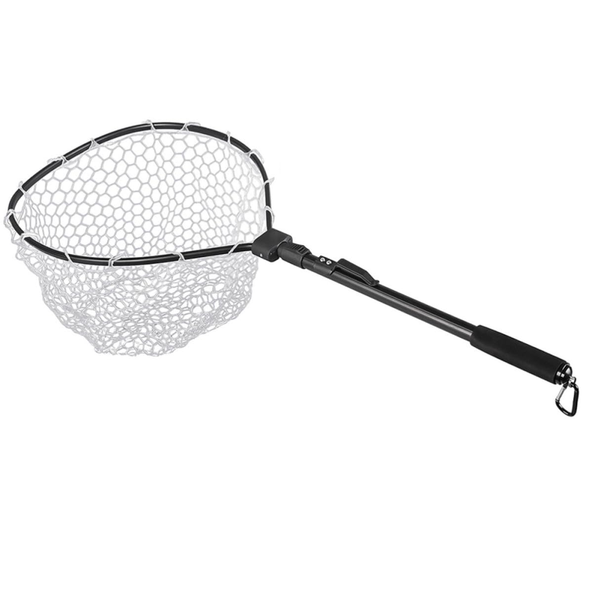 Red de Pesca Plegable Rápida de Aluminio Negro Malla | Aleación de Aluminio, Malla de Goma Eva, Forma Clásica, Ligera Fácil Transporte para Orilla y Barco