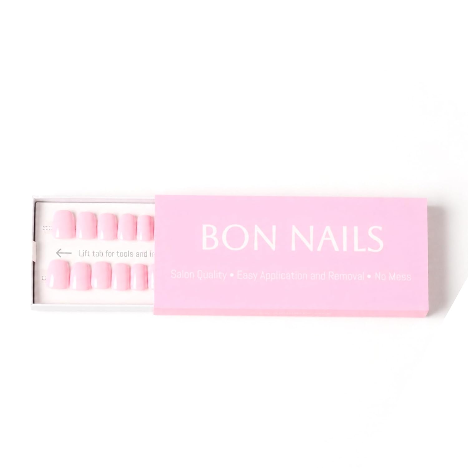 Press-On Nails, Classic Short Style, 30 Pieces with Glue Tabs, Alcohol Pads, Mini Filer, Cuticle Stick (Lotus Pink)
