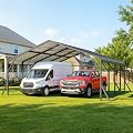 Wisteria Lane Metal Carport, Carports 20x20 Heavy Duty with Thicker Frame and Base, UV-Resistant & Waterproof All-Weather Outdoor Shelter for Boats, Tractors, Pickup Trucks, Motorcycles, Dark Gray